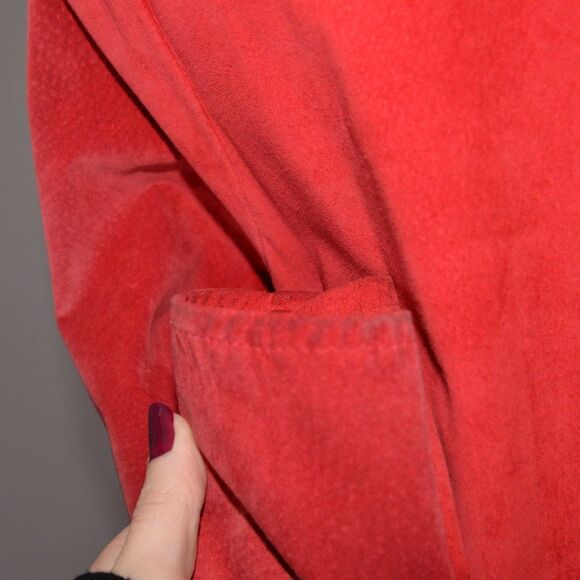 Vintage 90's Cherry Red Suede Leather Jacket Blazer Sz XS - Picture 5 of 8